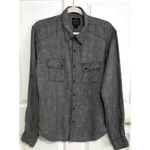 Western Shirt Pearl Snap Buttons Mens Large Lucky Brand California Fit